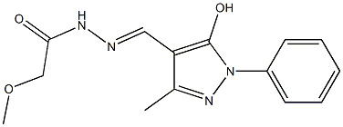 (E)-N'-((5-hydroxy-3-methyl-1-phenyl-1H-pyrazol-4-yl)methylene)-2-methoxyacetohydrazide Struktur