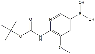 (6-((tert-butoxycarbonyl)amino)-5-methoxypyridin-3-yl)boronic acid Struktur