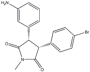 (3S,4R)-3-(3-aminophenyl)-4-(4-bromophenyl)-1-methylpyrrolidine-2,5-dione Struktur