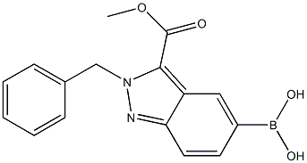 2-benzyl-3-(methoxycarbonyl)-2H-indazol-5-ylboronic acid Struktur