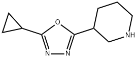 2-cyclopropyl-5-(piperidin-3-yl)-1,3,4-oxadiazole Struktur