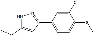 3-(3-chloro-4-(methylthio)phenyl)-5-ethyl-1H-pyrazole Struktur