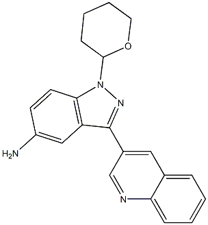 3-(quinolin-3-yl)-1-(tetrahydro-2H-pyran-2-yl)-1H-indazol-5-amine Struktur