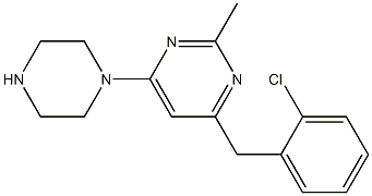 4-(2-chlorobenzyl)-2-methyl-6-(piperazin-1-yl)pyrimidine Struktur