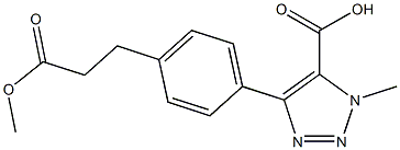 4-(4-(3-methoxy-3-oxopropyl)phenyl)-1-methyl-1H-1,2,3-triazole-5-carboxylic acid Struktur