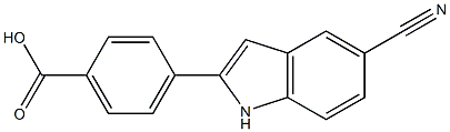 4-(5-cyano-1H-indol-2-yl)benzoic acid Struktur