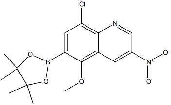 8-chloro-5-methoxy-3-nitro-6-(4,4,5,5-tetramethyl-1,3,2-dioxaborolan-2-yl)quinoline Struktur