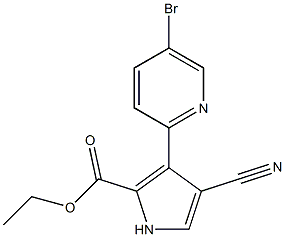 ethyl 3-(5-bromopyridin-2-yl)-4-cyano-1H-pyrrole-2-carboxylate Struktur