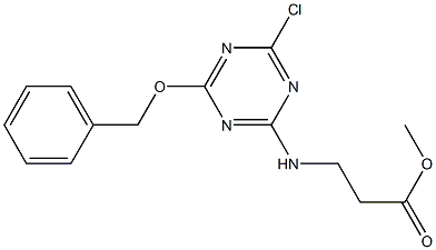 methyl 3-(4-(benzyloxy)-6-chloro-1,3,5-triazin-2-ylamino)propanoate Struktur