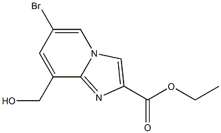 6-Bromo-8-hydroxymethyl-imidazo[1,2-a]pyridine-2-carboxylic acid ethyl ester Struktur