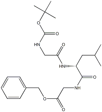 benzyl 2-[(2R)-2-(2-{[(tert-butoxy)carbonyl]amino}acetamido)-4-methylpentanamido]acetate Struktur