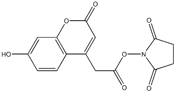 7-Hydroxycoumarin-4-acetic acid, succinimidyl ester Struktur