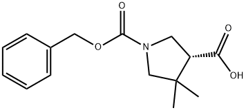 (R)-1-Cbz-4,4-Dimethyl-pyrrolidine-3-carboxylic acid Struktur