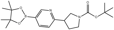 tert-butyl 3-(5-(4,4,5,5-tetramethyl-1,3,2-dioxaborolan-2-yl)pyridin-2-yl)pyrrolidine-1-carboxylate Struktur