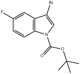 3-Bromo-5-fluoro-1H-indole-1-carboxylic acid 1,1-dimethylethyl ester Struktur