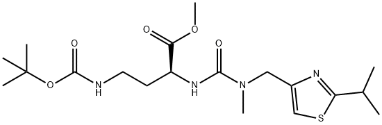 Methyl (S)-4-((tert-butoxycarbonyl)amino)-2-(3-((2-isopropylthiazol-4-yl)methyl)-3-methylureido)butanoate Struktur