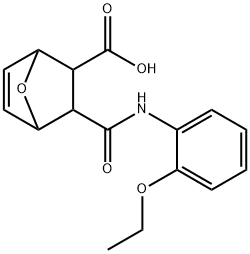 3-((2-ethoxyphenyl)carbamoyl)-7-oxabicyclo[2.2.1]hept-5-ene-2-carboxylic acid Struktur