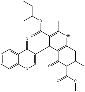 3-sec-butyl 6-methyl 2,7-dimethyl-5-oxo-4-(4-oxo-4H-chromen-3-yl)-1,4,5,6,7,8-hexahydroquinoline-3,6-dicarboxylate Struktur