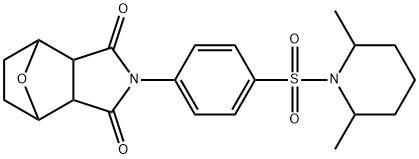 2-{4-[(2,6-dimethylpiperidin-1-yl)sulfonyl]phenyl}hexahydro-1H-4,7-epoxyisoindole-1,3(2H)-dione Struktur