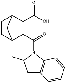 3-(2-methylindoline-1-carbonyl)bicyclo[2.2.1]heptane-2-carboxylic acid Struktur