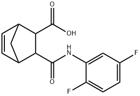 3-((2,5-difluorophenyl)carbamoyl)bicyclo[2.2.1]hept-5-ene-2-carboxylic acid Struktur