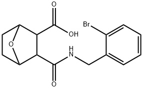 3-((2-bromobenzyl)carbamoyl)-7-oxabicyclo[2.2.1]heptane-2-carboxylic acid Struktur