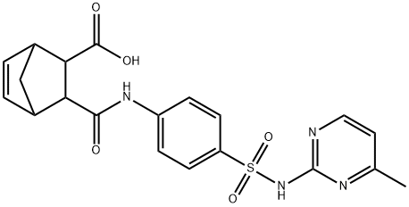 3-((4-(N-(4-methylpyrimidin-2-yl)sulfamoyl)phenyl)carbamoyl)bicyclo[2.2.1]hept-5-ene-2-carboxylic acid Struktur