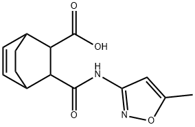 3-((5-methylisoxazol-3(2H)-ylidene)carbamoyl)bicyclo[2.2.2]oct-5-ene-2-carboxylic acid Struktur