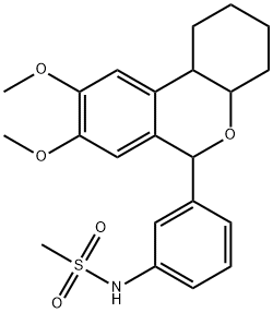 N-[3-(8,9-dimethoxy-2,3,4,4a,6,10b-hexahydro-1H-benzo[c]chromen-6-yl)phenyl]methanesulfonamide Struktur