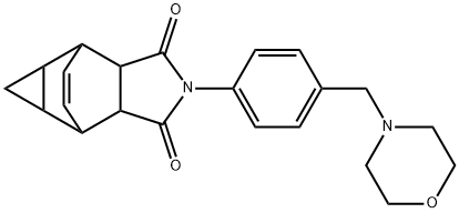 2-(4-(morpholinomethyl)phenyl)-4,4a,5,5a,6,6a-hexahydro-4,6-ethenocyclopropa[f]isoindole-1,3(2H,3aH)-dione Struktur