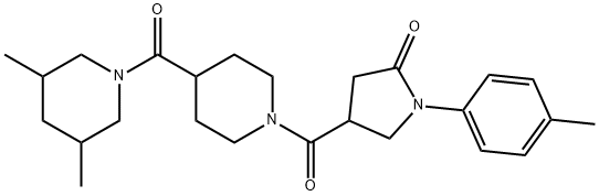 4-({4-[(3,5-dimethylpiperidin-1-yl)carbonyl]piperidin-1-yl}carbonyl)-1-(4-methylphenyl)pyrrolidin-2-one Struktur