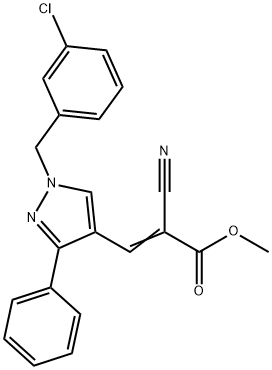 (Z)-methyl 3-(1-(3-chlorobenzyl)-3-phenyl-1H-pyrazol-4-yl)-2-cyanoacrylate Struktur