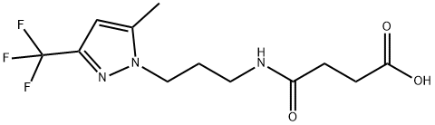 4-((3-(5-methyl-3-(trifluoromethyl)-1H-pyrazol-1-yl)propyl)amino)-4-oxobutanoic acid Struktur