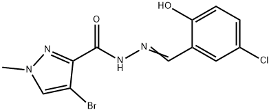 (E)-4-bromo-N'-(5-chloro-2-hydroxybenzylidene)-1-methyl-1H-pyrazole-3-carbohydrazide Struktur