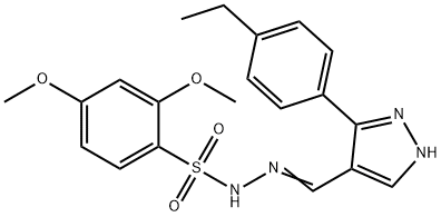 (Z)-N'-((3-(4-ethylphenyl)-1H-pyrazol-4-yl)methylene)-2,4-dimethoxybenzenesulfonohydrazide Struktur