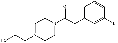 2-(3-Bromophenyl)-1-[4-(2-hydroxyethyl)-1-piperazinyl]-ethanone Struktur