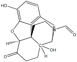 (5alpha)-4,5-Epoxy-3,14-dihydroxy-6-oxomorphinan-17-carboxaldehyde Struktur