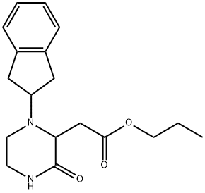 propyl [1-(2,3-dihydro-1H-inden-2-yl)-3-oxo-2-piperazinyl]acetate Struktur