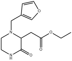 ethyl [1-(3-furylmethyl)-3-oxo-2-piperazinyl]acetate Struktur