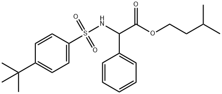 3-methylbutyl {[(4-tert-butylphenyl)sulfonyl]amino}(phenyl)acetate Struktur