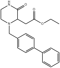 ethyl [1-(4-biphenylylmethyl)-3-oxo-2-piperazinyl]acetate Struktur