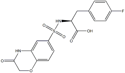 4-fluoro-N-[(3-oxo-3,4-dihydro-2H-1,4-benzoxazin-6-yl)sulfonyl]phenylalanine Struktur