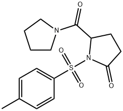 1-[(4-methylphenyl)sulfonyl]-5-(1-pyrrolidinylcarbonyl)-2-pyrrolidinone Struktur