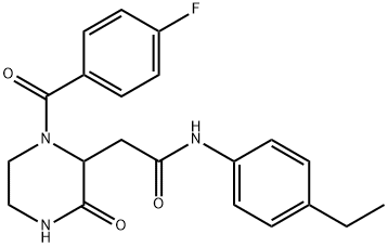 N-(4-ethylphenyl)-2-{1-[(4-fluorophenyl)carbonyl]-3-oxopiperazin-2-yl}acetamide Struktur