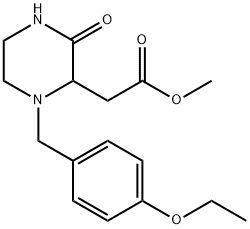 methyl [1-(4-ethoxybenzyl)-3-oxo-2-piperazinyl]acetate Struktur