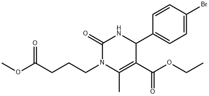 4-(4-Bromophenyl)-5-(ethoxycarbonyl)-3,4-dihydro-6-methyl-2-oxo-1(2H)-pyrimidinebutanoic acid methyl ester Struktur