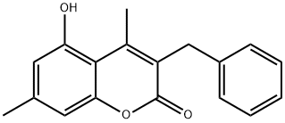 3-benzyl-5-hydroxy-4,7-dimethyl-2H-chromen-2-one Struktur