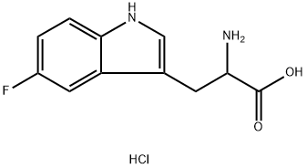 2-Amino-3-(5-fluoro-1H-indol-3-yl)propanoic acid hydrochloride Struktur