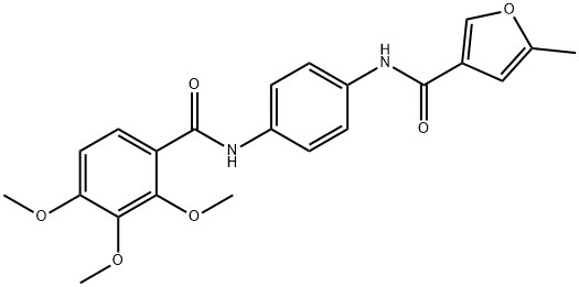 5-methyl-N-{4-[(2,3,4-trimethoxybenzoyl)amino]phenyl}-3-furamide Struktur