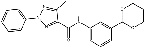 N-[3-(1,3-dioxan-2-yl)phenyl]-5-methyl-2-phenyl-2H-1,2,3-triazole-4-carboxamide Struktur